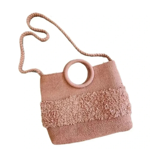 Nanette Lepore Handbags - Nanette Lepore Boho Tweed Tote Shoulder Bag, Blush Pink ,Women's OS